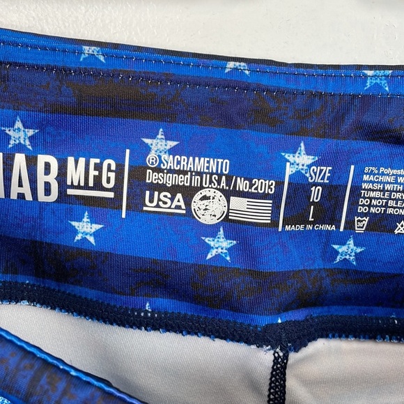 IAB (I Am Becoming)MFG American Flag red white blue pull-on shorts Size 10 Large - Picture 5 of 5
